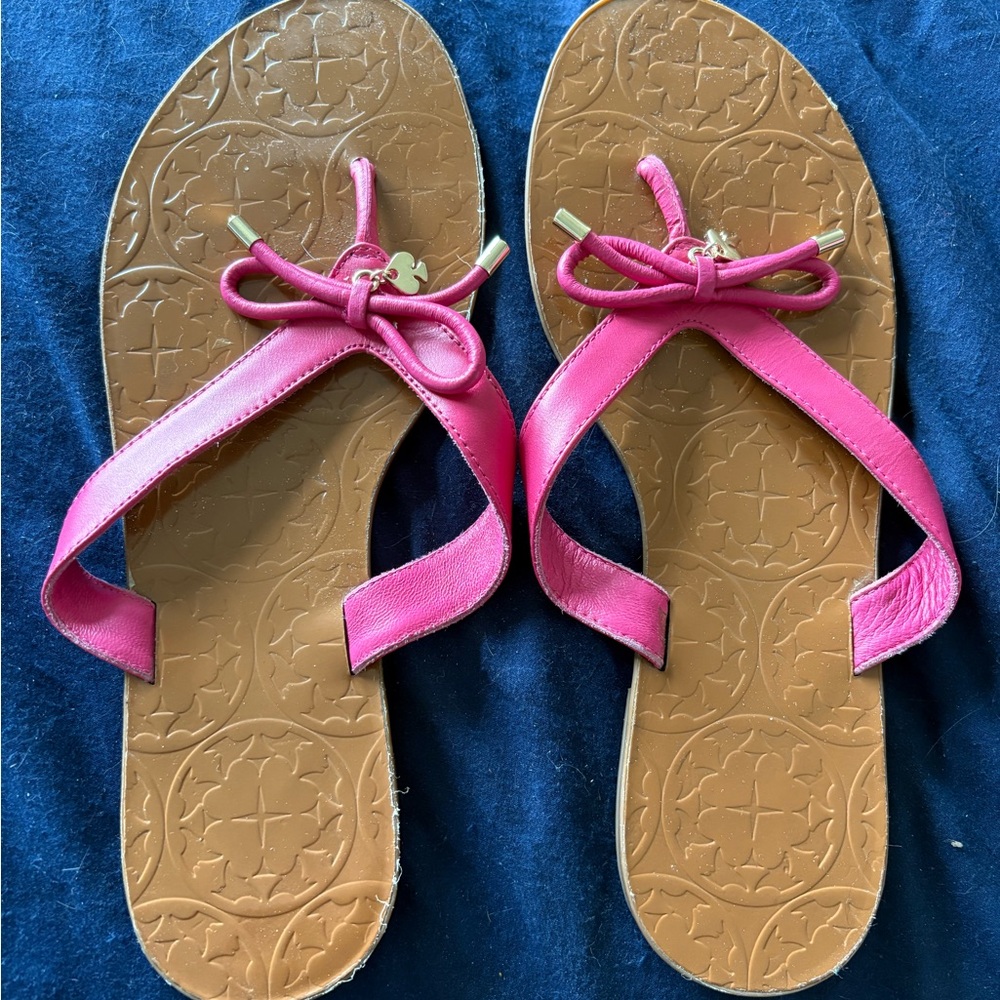 Kate Spade Pink and Brown Sandals with Bow Detail